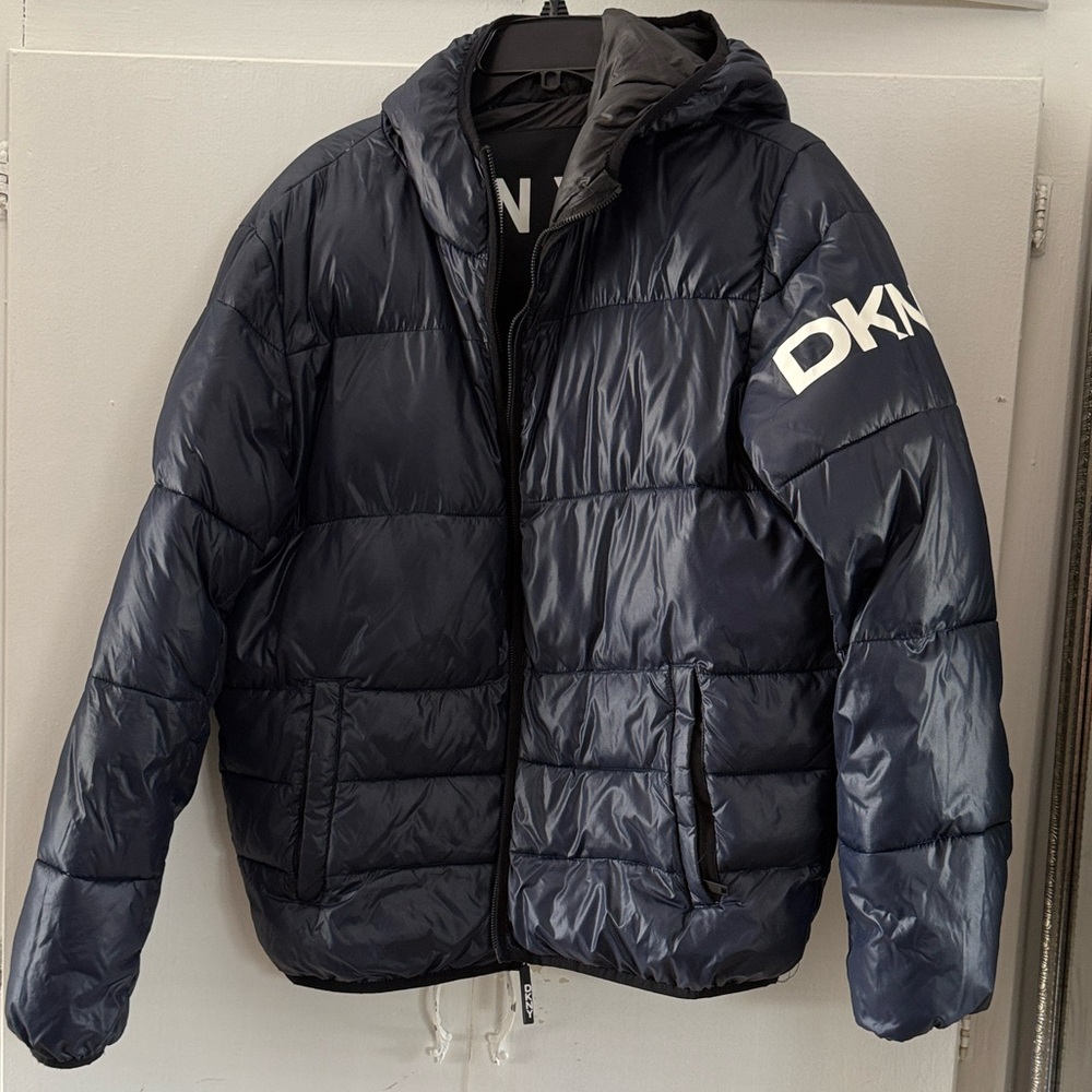 DKNY Kids Dark Blue Puffer Coat